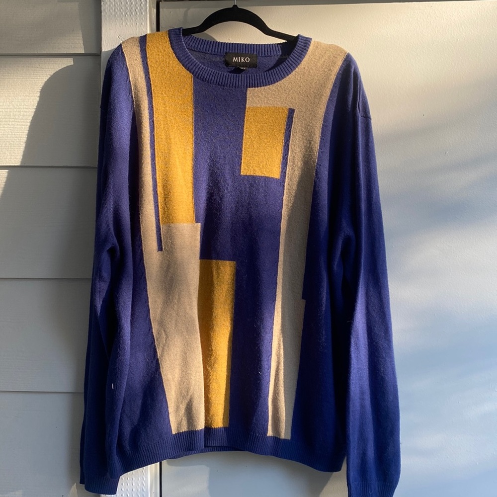 Vintage wool blend men's crew neck sweater